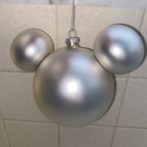 Mickey Mouse Ears‎ Disney Silver Holiday Christmas Ornament